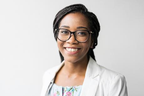 young leader smiling at the camera