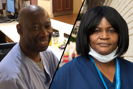 Musa Manneh on left and Kim Williams, right