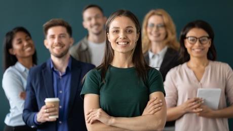 Group of smiling care managers