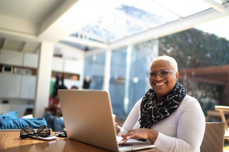 Care Manager working at her computer