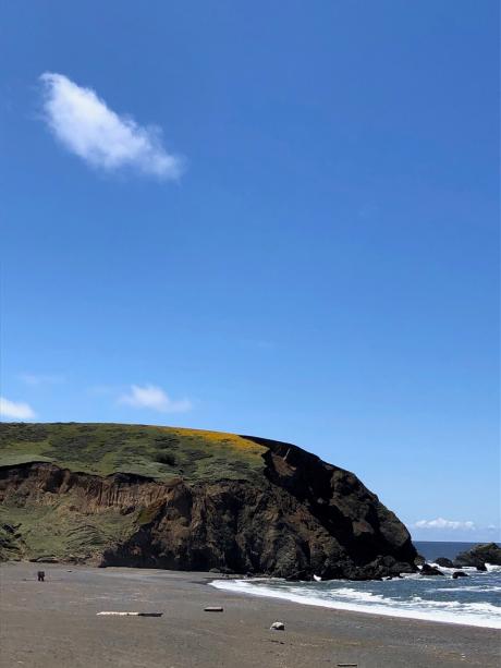 Mori Point a beach with a rocky cliff