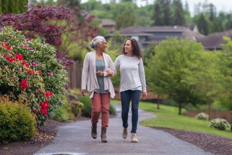 A woman and her adult daughter enjoying the outdoors together