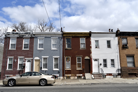 Photo of row houses on city street