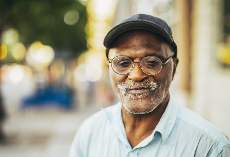 Photo of older Black man taken outdoors