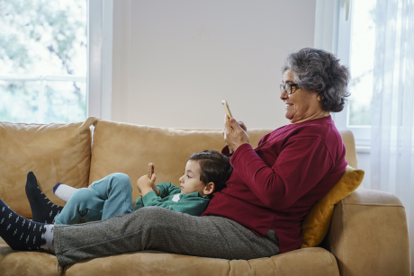 Reading with grandma