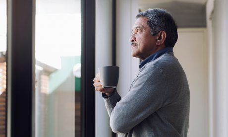 Older man pondering