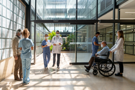 People getting healthcare at a nice hospital