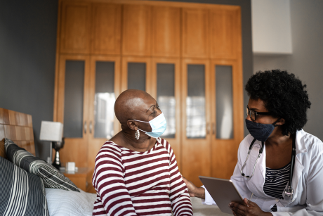 In-home caregiver visits patient