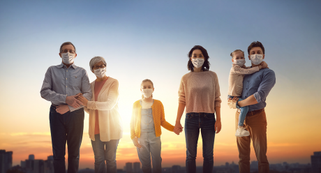 Illustration of positive concept family covid