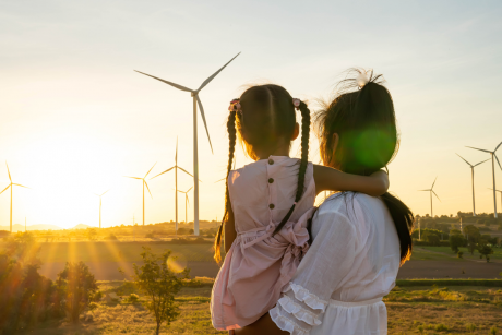 Wind power at sunset
