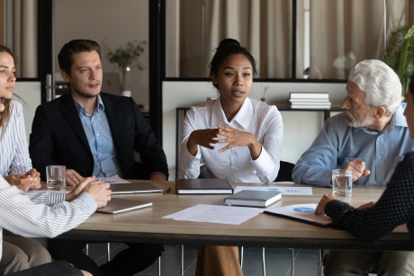 Older adult is part of a diverse working group