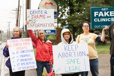Grandmothers for Reproductive Rights protestors