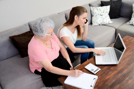 Illustration of youth caregiving