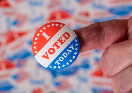 Red white and blue I voted sticker