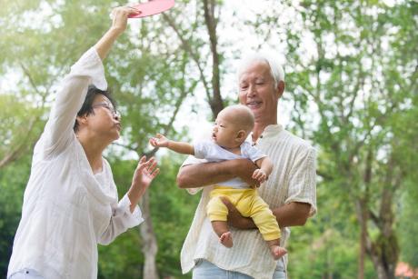 Playing with grandchildren