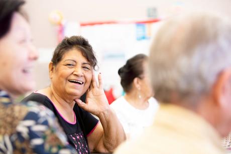 People having fun at a senior center