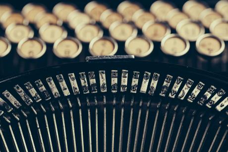 Old typewriter up close